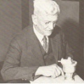 Elmer E. Woodward and his propeller engine governor, circa1935